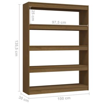 Book Cabinet/Room Divider Honey Brown 100x30x135.5 cm Solid Pinewood