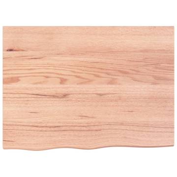 Table Top Light Brown 80x60x(2-4) cm Treated Solid Wood Oak