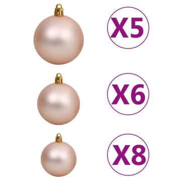 Artificial Pre-lit Christmas Tree with Ball Set White 180 cm PVC