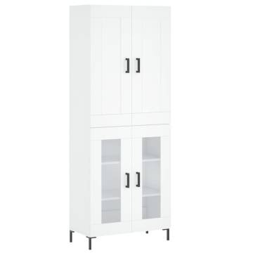 Highboard White 69.5x34x180 cm Engineered Wood