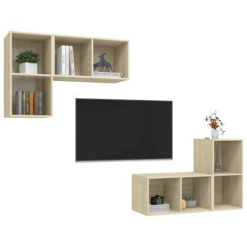 Wall-mounted TV Cabinets 4 pcs Sonoma Oak Engineered Wood