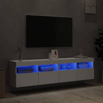 TV Wall Cabinets with LED Lights 2 pcs White 80x30x40 cm