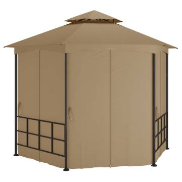 Gazebo with Sidewalls 3.1x2.7 m Taupe