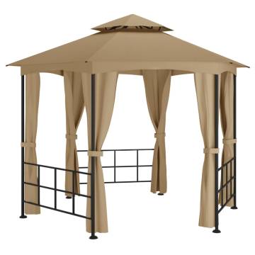 Gazebo with Sidewalls 3.1x2.7 m Taupe