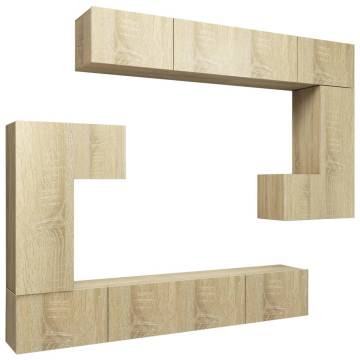 8 Piece TV Cabinet Set Sonoma Oak Engineered Wood