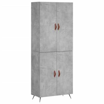 Highboard Concrete Grey 69.5x34x180 cm Engineered Wood