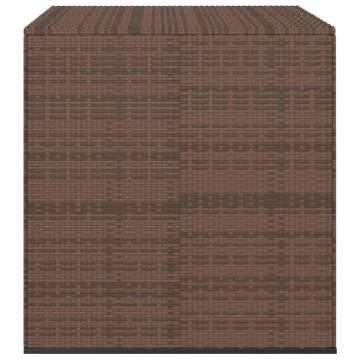 Garden Cushion Box PE Rattan 100x97.5x104 cm Brown