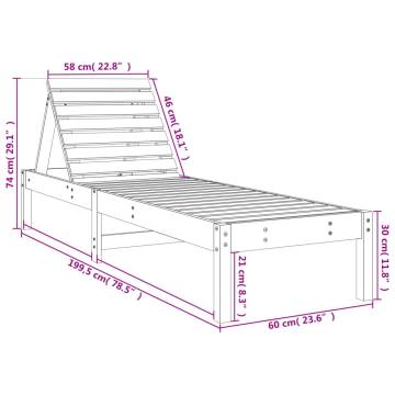 Sun Loungers 2 pcs 199.5x60x74 cm Solid Wood Pine