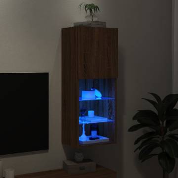 TV Cabinet with LED Lights Brown Oak 40.5x30x102 cm