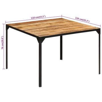 Dining Table 110x110x76 cm Solid Wood Mango