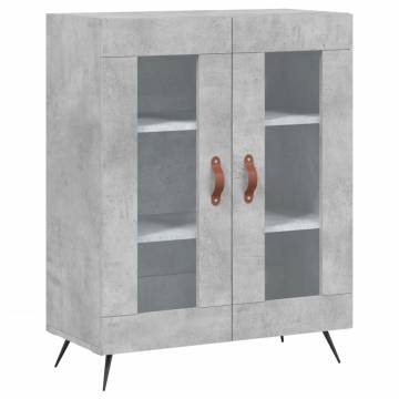 Highboard Concrete Grey 69.5x34x180 cm Engineered Wood