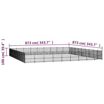 Outdoor Dog Kennel Steel 76.21 m²