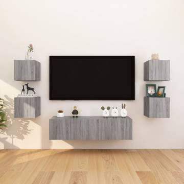 Wall-mounted TV Cabinets 8 pcs Grey Sonoma 30.5x30x30 cm