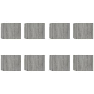 Wall-mounted TV Cabinets 8 pcs Grey Sonoma 30.5x30x30 cm