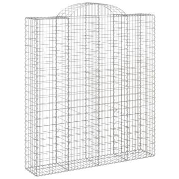 Arched Gabion Baskets 7 pcs 200x50x220/240 cm Galvanised Iron