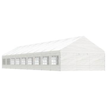 Gazebo with Roof White 20.07x5.88x3.75 m Polyethylene