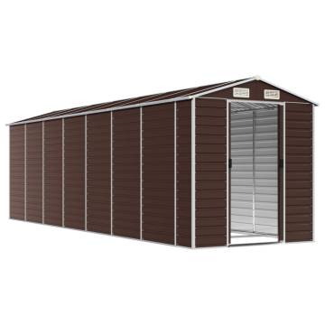 Garden Shed Brown 191x640x198 cm Galvanised Steel