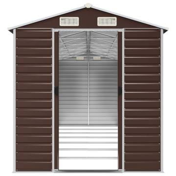 Garden Shed Brown 191x640x198 cm Galvanised Steel