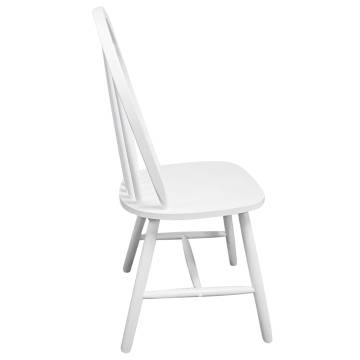 Dining Chairs 4 pcs White Solid Rubber Wood