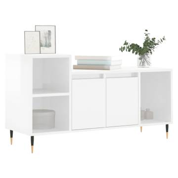 TV Cabinet High Gloss White 100x35x55 cm Engineered Wood