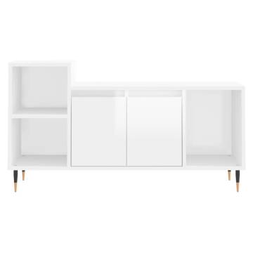 TV Cabinet High Gloss White 100x35x55 cm Engineered Wood