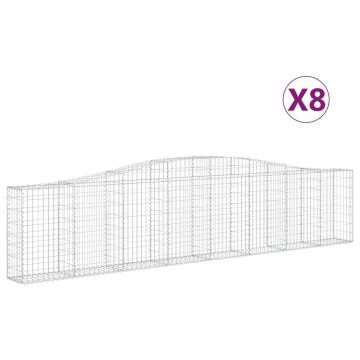 Arched Gabion Baskets 8 pcs 400x30x80/100 cm Galvanised Iron