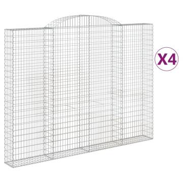 Arched Gabion Baskets 4 pcs 300x30x220/240 cm Galvanised Iron