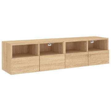 TV Wall Cabinets 2 pcs Sonoma Oak 60x30x30 cm Engineered Wood