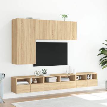 TV Wall Cabinets 2 pcs Sonoma Oak 60x30x30 cm Engineered Wood