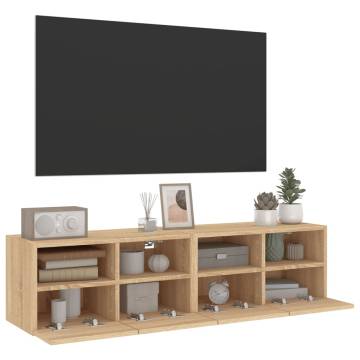 TV Wall Cabinets 2 pcs Sonoma Oak 60x30x30 cm Engineered Wood