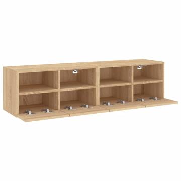 TV Wall Cabinets 2 pcs Sonoma Oak 60x30x30 cm Engineered Wood