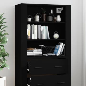 Highboard Black Engineered Wood