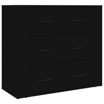 Highboard Black Engineered Wood