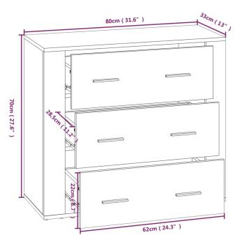 Highboard Black Engineered Wood