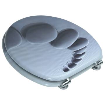 WC Toilet Seat MDF Lid Stones