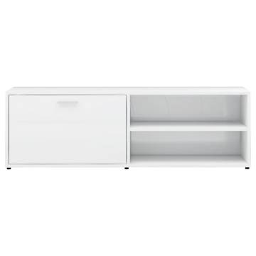 TV Cabinet High Gloss White 120x34x37 cm Engineered Wood