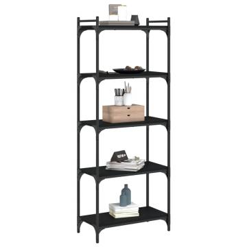 Bookcase 5-Tier Black 60x30x154 cm Engineered Wood