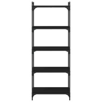 Bookcase 5-Tier Black 60x30x154 cm Engineered Wood