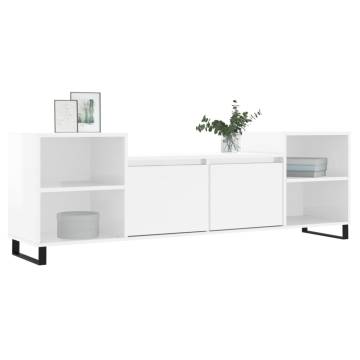 TV Cabinet High Gloss White 160x35x55 cm Engineered Wood