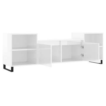 TV Cabinet High Gloss White 160x35x55 cm Engineered Wood