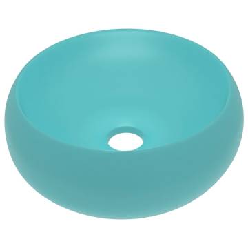 Luxury Wash Basin Round Matt Light Green 40x15 cm Ceramic