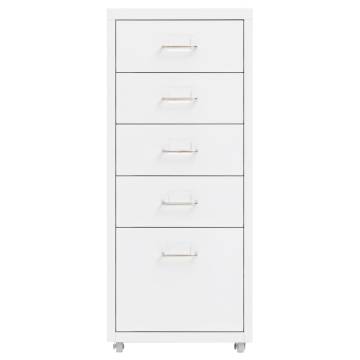 Mobile File Cabinet White 28x41x69 cm Metal