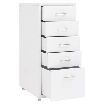 Mobile File Cabinet White 28x41x69 cm Metal