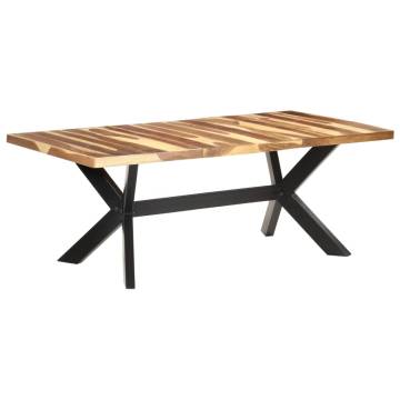 Dining Table 200x100x75 cm Solid Wood with Honey Finish