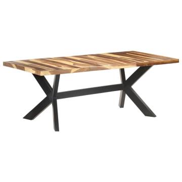 Dining Table 200x100x75 cm Solid Wood with Honey Finish