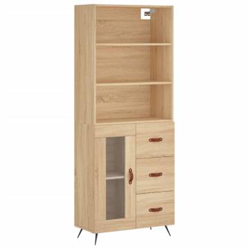 Highboard Sonoma Oak 69.5x34x180 cm Engineered Wood