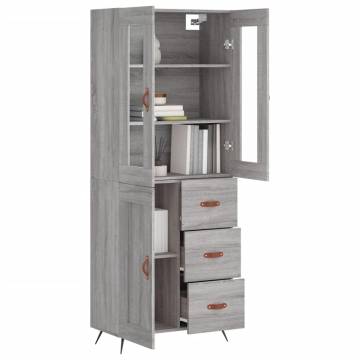 Highboard Grey Sonoma 69.5x34x180 cm Engineered Wood