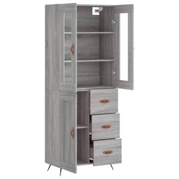 Highboard Grey Sonoma 69.5x34x180 cm Engineered Wood