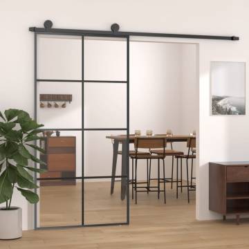 Sliding Door Black 102.5x205 cm ESG Glass and Aluminium