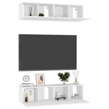 TV Cabinets 4 pcs White 60x30x30 cm Engineered Wood